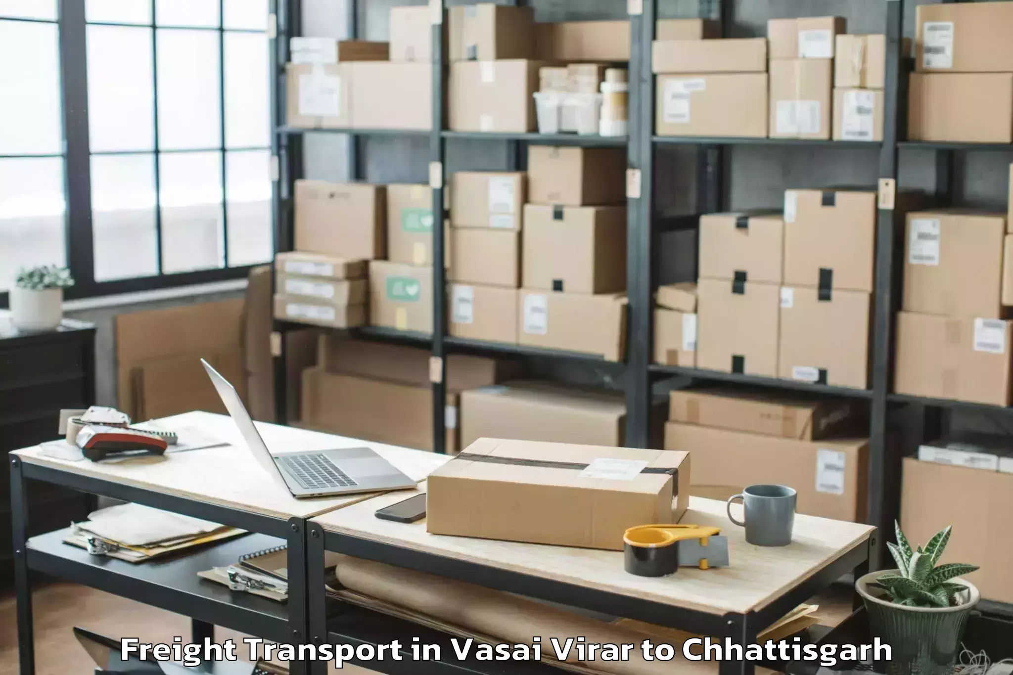 Trusted Vasai Virar to Khairagarh Freight Transport